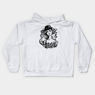 Beautiful Steampunk Girl Kids Hoodie